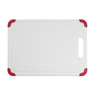 13 White Poly Board with Red